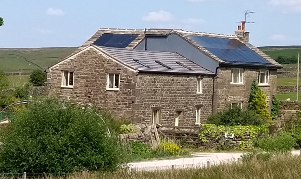 solar panels on property in Yorkshire Moors